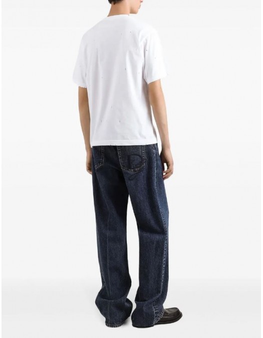 TRICOU DOLCE & GABBANA, Italian Holiday Print, Alb, Slim Fit - G8PN9TG704SW0800