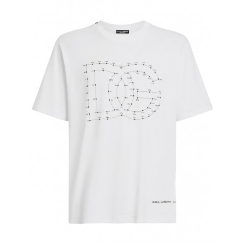 Tricou Dolce & Gabbana, Logo Print, Connect Dots, White Oversized Tricou Dolce & Gabbana, Logo Print, Connect Dots, White Oversized