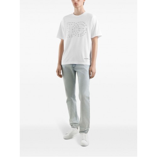 Tricou Dolce & Gabbana, Logo Print, Connect Dots, White Oversized Tricou Dolce & Gabbana, Logo Print, Connect Dots, White Oversized