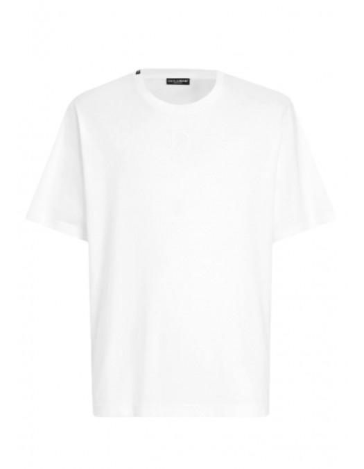 Tricou Dolce & Gabbana, Black DG logo embroidery, Alb - G8PN9ZG7O4EW0800