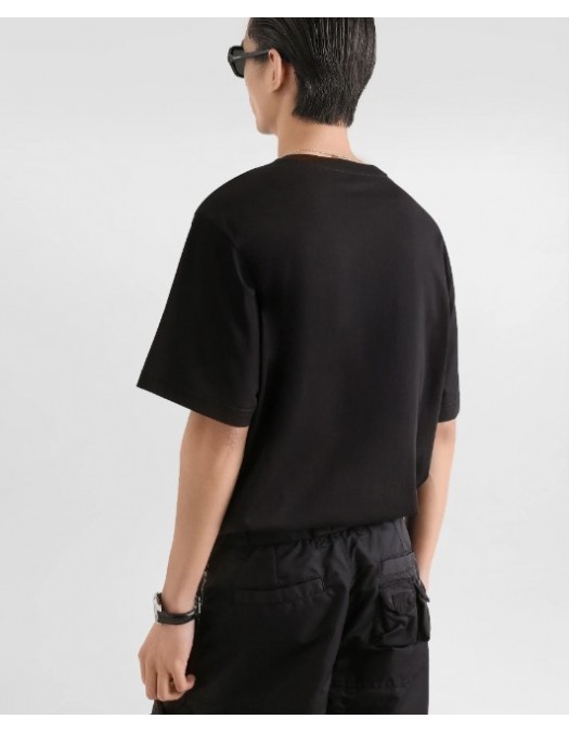 Tricou DOLCE & GABBANA, Jersey t-shirt with patch, Black - G8PN9ZG7PZFN0000