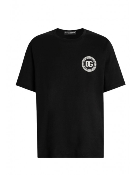 Tricou DOLCE & GABBANA, Jersey t-shirt with patch, Black - G8PN9ZG7PZFN0000