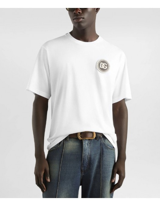 Tricou DOLCE & GABBANA, Cotton t-shirt with patch, White - G8PN9ZG7PZFW0800