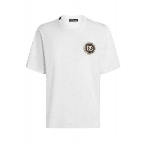 Tricou DOLCE & GABBANA, Cotton t-shirt with patch, White