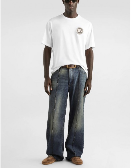 Tricou DOLCE & GABBANA, Cotton t-shirt with patch, White - G8PN9ZG7PZFW0800