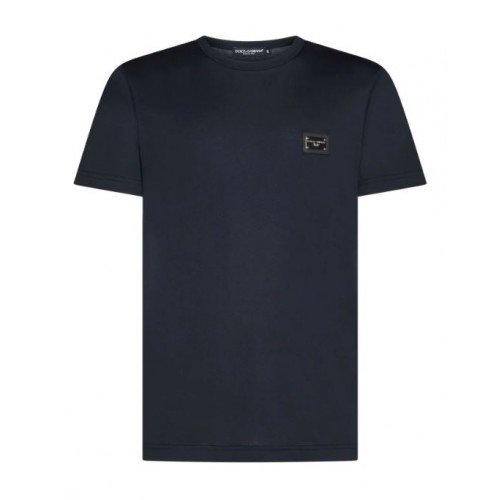 Tricou Dolce & Gabbana, Logo Argintiu, Bleumarin