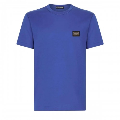 Tricou Dolce & Gabbana, Logo Argintiu, Albastru G8PT1TG7F2IBA232 Tricou Dolce & Gabbana, Logo Argintiu, Albastru G8PT1TG7F2IBA232
