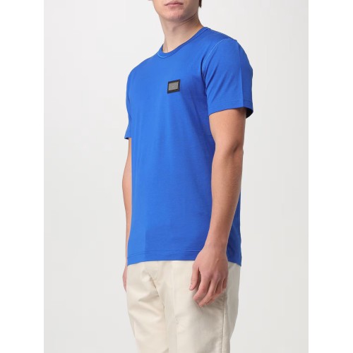 Tricou Dolce & Gabbana, Logo Argintiu, Albastru G8PT1TG7F2IBA232 Tricou Dolce & Gabbana, Logo Argintiu, Albastru G8PT1TG7F2IBA232