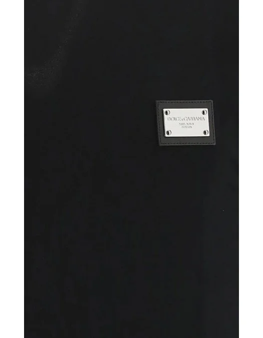 Tricou Dolce & Gabbana, Logo Argintiu, Negru - G8PT1TG7F2IN0000 Tricou Dolce & Gabbana, Logo Argintiu, Negru - G8PT1TG7F2IN0000