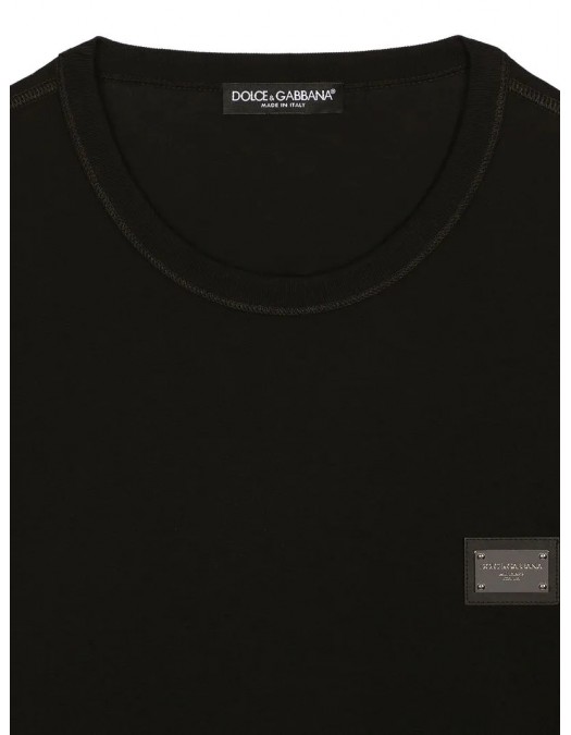 Tricou Dolce & Gabbana, Logo Argintiu, Negru - G8PT1TG7F2IN0000