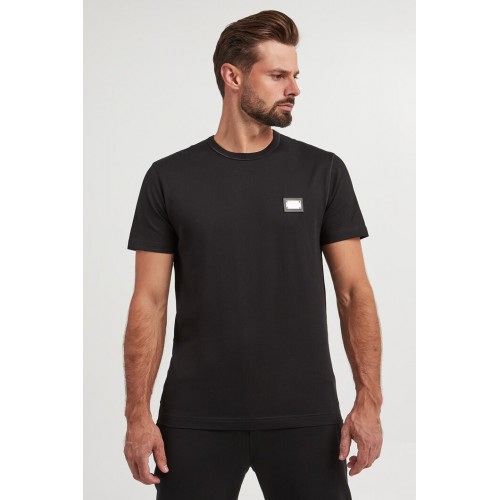 Tricou Dolce & Gabbana, Logo Argintiu, Negru Tricou Dolce & Gabbana, Logo Argintiu, Negru