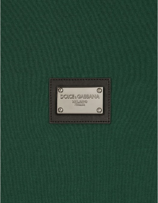Tricou Dolce & Gabbana, Logo Argintiu, Verde - G8PT1TG7F2IV0340