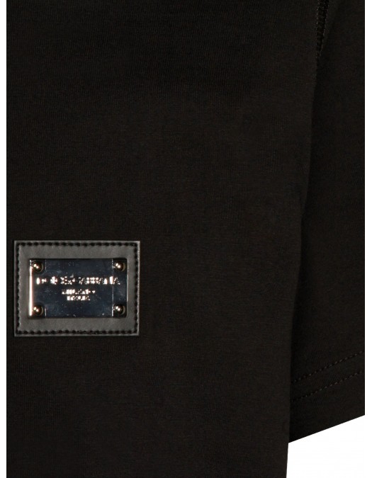 TRICOU DOLCE & GABBANA, Placuta logo Silver, Negru - G8PT1TG7P1BN0000
