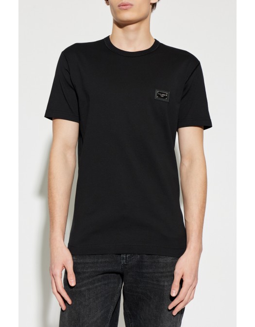 TRICOU DOLCE & GABBANA, Placuta logo Silver, Negru - G8PT1TG7P1BN0000