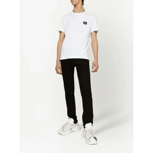 TRICOU DOLCE & GABBANA, Placuta logo Silver, Alb