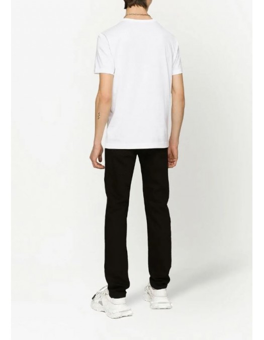 TRICOU DOLCE & GABBANA, Placuta logo Silver, Alb - G8PT1TG7P1BW0800