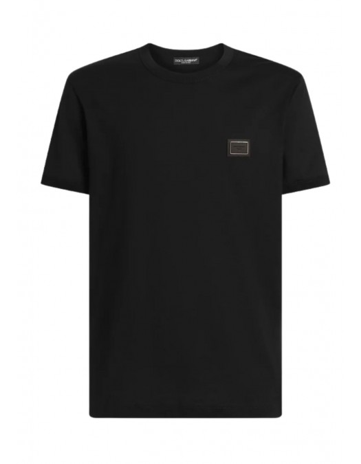 Tricou DOLCE & GABBANA,  Logo New Plate Cotton T-Shirt - G8PV1TG7Q1QN0000