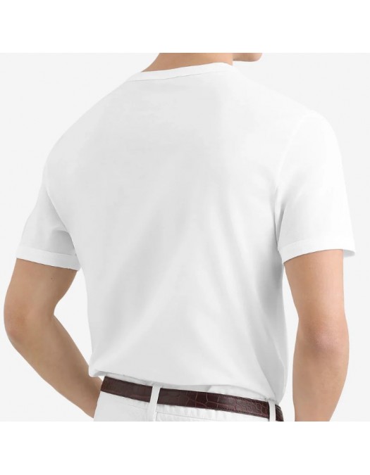 Tricou DOLCE & GABBANA,  Logo New Plate Cotton T-Shirt,White - G8PV1TG7Q1QW0800
