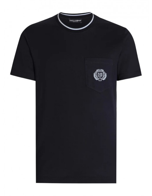 TRICOU DOLCE & GABBANA, Classic, Logo Embroidered, Black - G8RA2ZFU7EQB0665 TRICOU DOLCE & GABBANA, Classic, Logo Embroidered, Black - G8RA2ZFU7EQB0665