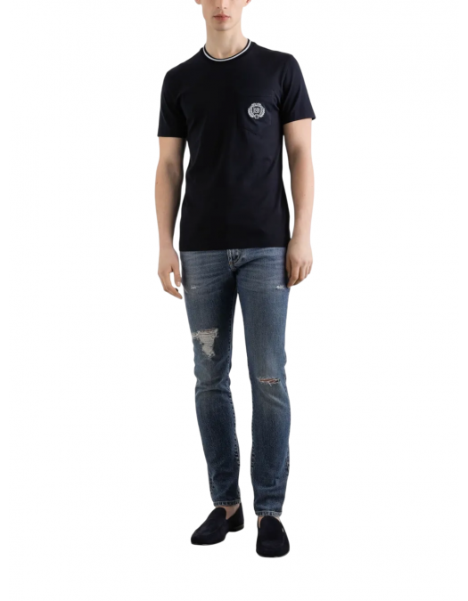 TRICOU DOLCE & GABBANA, Classic, Logo Embroidered, Black - G8RA2ZFU7EQB0665 TRICOU DOLCE & GABBANA, Classic, Logo Embroidered, Black - G8RA2ZFU7EQB0665