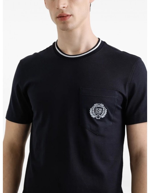 TRICOU DOLCE & GABBANA, Classic, Logo Embroidered, Black - G8RA2ZFU7EQB0665 TRICOU DOLCE & GABBANA, Classic, Logo Embroidered, Black - G8RA2ZFU7EQB0665