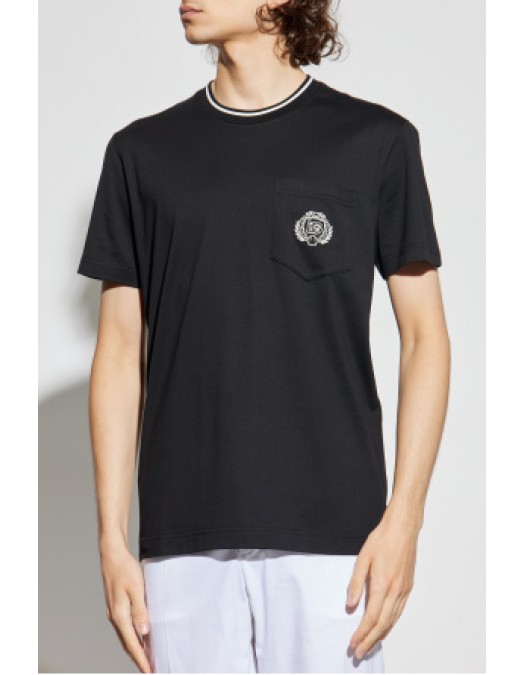TRICOU DOLCE & GABBANA, Classic, Logo Insert, Chest Pocket, Black - G8RA2ZFU7EQN0000