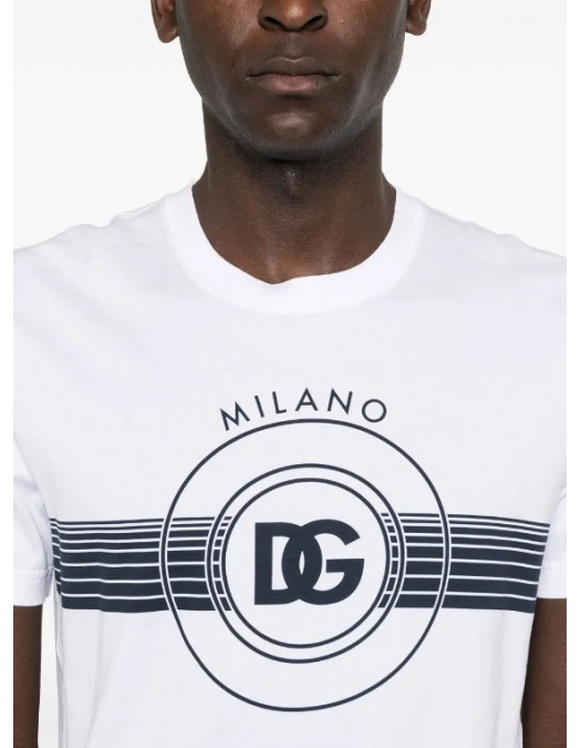 Tricou DOLCE&GABBANA, Tricou cu imprimeu DG, White - G8RN8TG7M8WW0800