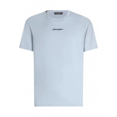 TRICOU DOLCE & GABBANA, Logo Print, Cotton, Sky Blue TRICOU DOLCE & GABBANA, Logo Print, Cotton, Sky Blue
