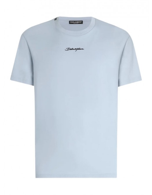 TRICOU DOLCE & GABBANA, Logo Print, Cotton, Sky Blue - G8RN8ZG7NUBB1581 TRICOU DOLCE & GABBANA, Logo Print, Cotton, Sky Blue - G8RN8ZG7NUBB1581