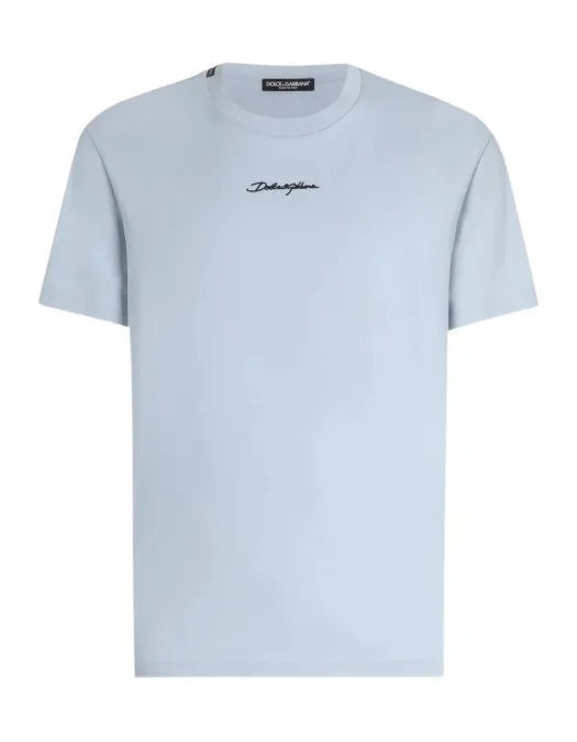 TRICOU DOLCE & GABBANA, Logo Print, Cotton, Sky Blue - G8RN8ZG7NUBB1581 TRICOU DOLCE & GABBANA, Logo Print, Cotton, Sky Blue - G8RN8ZG7NUBB1581