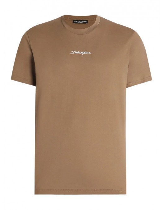 TRICOU DOLCE & GABBANA, Classic, Logo Embroidered, Brown - G8RN8ZG7NUBM0672 TRICOU DOLCE & GABBANA, Classic, Logo Embroidered, Brown - G8RN8ZG7NUBM0672