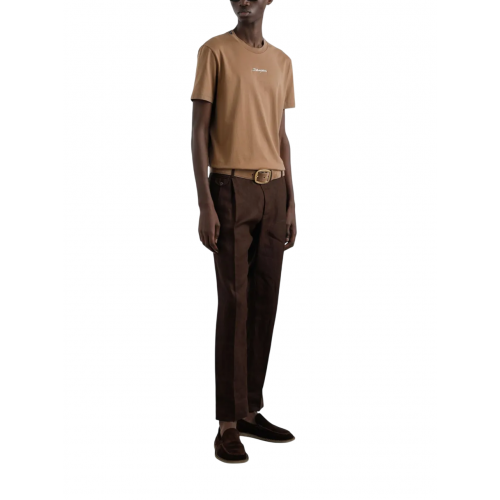 TRICOU DOLCE & GABBANA, Classic, Logo Embroidered, Brown TRICOU DOLCE & GABBANA, Classic, Logo Embroidered, Brown
