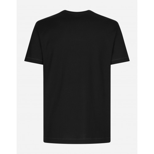 Tricou Dolce & Gabbana,  Calligraphic Logo Print, Black Tricou Dolce & Gabbana,  Calligraphic Logo Print, Black