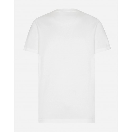 Tricou Dolce & Gabbana, Calligraphic Logo Print, White Tricou Dolce & Gabbana, Calligraphic Logo Print, White