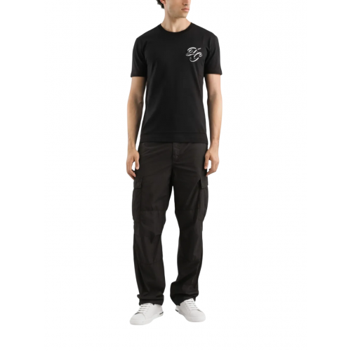 TRICOU DOLCE & GABBANA, Logo insert, Crew Neck, Black TRICOU DOLCE & GABBANA, Logo insert, Crew Neck, Black