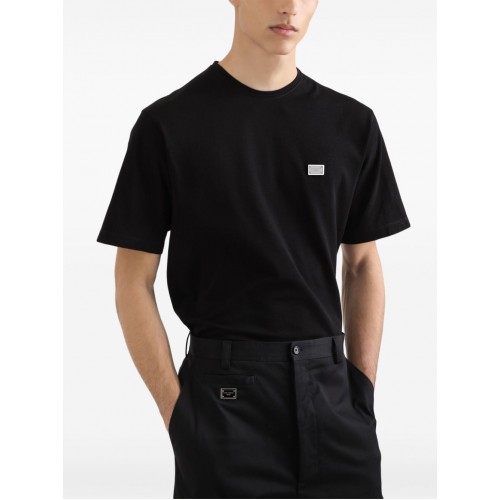 Tricou Dolce & Gabbana, Logo Plaque Insert, Black Tricou Dolce & Gabbana, Logo Plaque Insert, Black