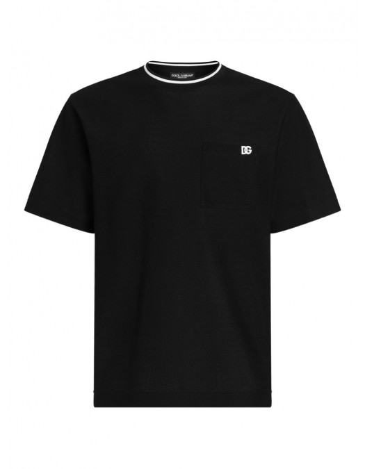 TRICOU DOLCE & GABBANA, Classic, Logo Embroidered, Black - G8ST3ZHU7UTN0000 TRICOU DOLCE & GABBANA, Classic, Logo Embroidered, Black - G8ST3ZHU7UTN0000