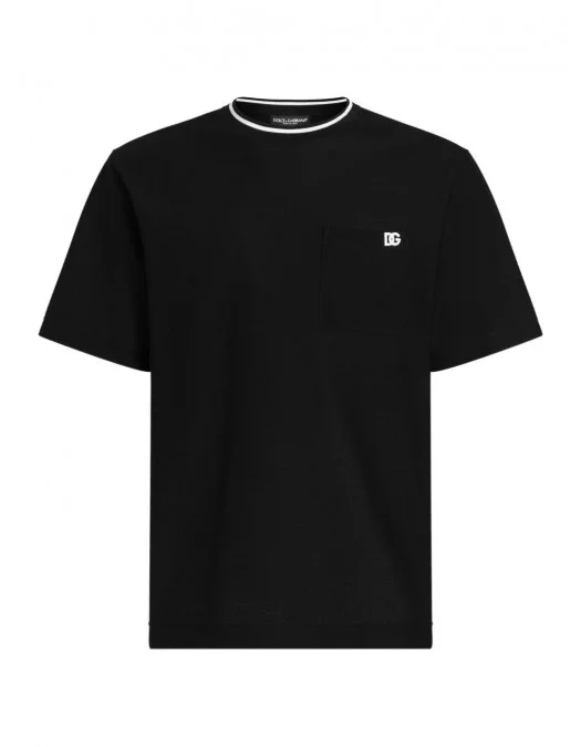 TRICOU DOLCE & GABBANA, Classic, Logo Embroidered, Black - G8ST3ZHU7UTN0000 TRICOU DOLCE & GABBANA, Classic, Logo Embroidered, Black - G8ST3ZHU7UTN0000