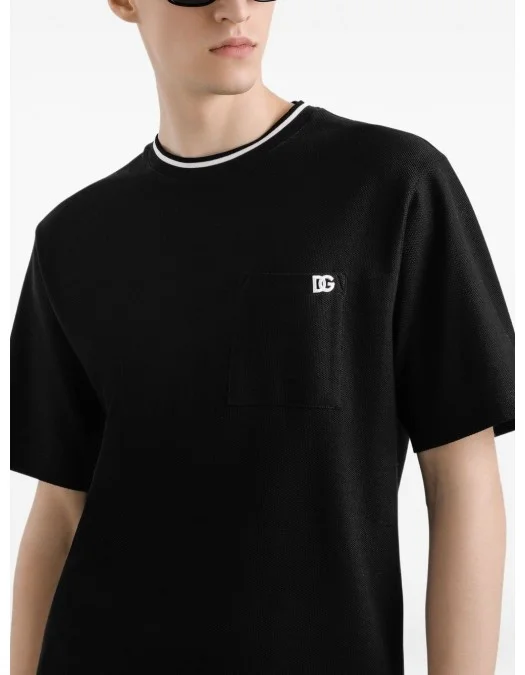 TRICOU DOLCE & GABBANA, Classic, Logo Embroidered, Black - G8ST3ZHU7UTN0000 TRICOU DOLCE & GABBANA, Classic, Logo Embroidered, Black - G8ST3ZHU7UTN0000