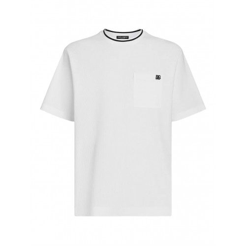 TRICOU DOLCE & GABBANA, Classic, Logo Embroidered, White TRICOU DOLCE & GABBANA, Classic, Logo Embroidered, White