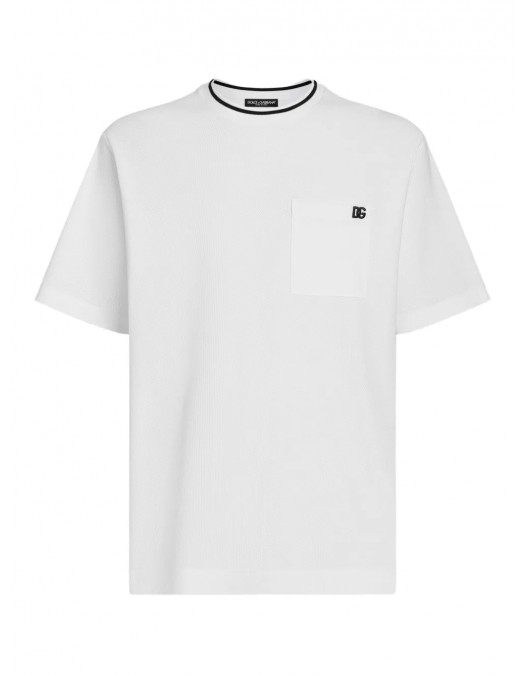 TRICOU DOLCE & GABBANA, Classic, Logo Embroidered, White - G8ST3ZHU7UTW0800 TRICOU DOLCE & GABBANA, Classic, Logo Embroidered, White - G8ST3ZHU7UTW0800