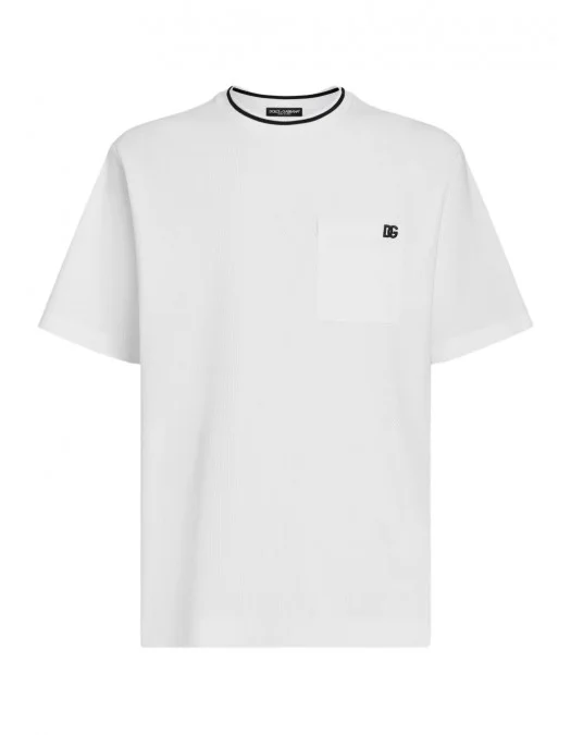 TRICOU DOLCE & GABBANA, Classic, Logo Embroidered, White - G8ST3ZHU7UTW0800