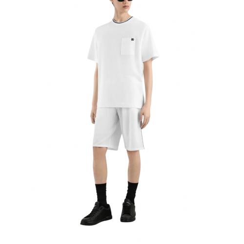 TRICOU DOLCE & GABBANA, Classic, Logo Embroidered, White TRICOU DOLCE & GABBANA, Classic, Logo Embroidered, White