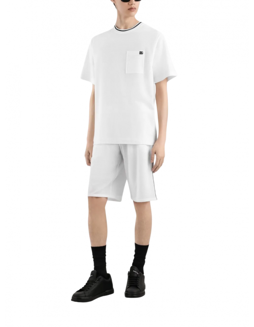 TRICOU DOLCE & GABBANA, Classic, Logo Embroidered, White - G8ST3ZHU7UTW0800 TRICOU DOLCE & GABBANA, Classic, Logo Embroidered, White - G8ST3ZHU7UTW0800