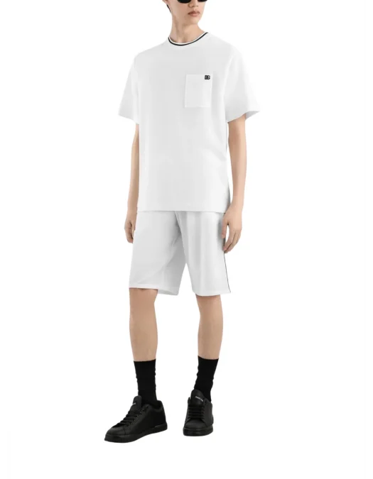 TRICOU DOLCE & GABBANA, Classic, Logo Embroidered, White - G8ST3ZHU7UTW0800