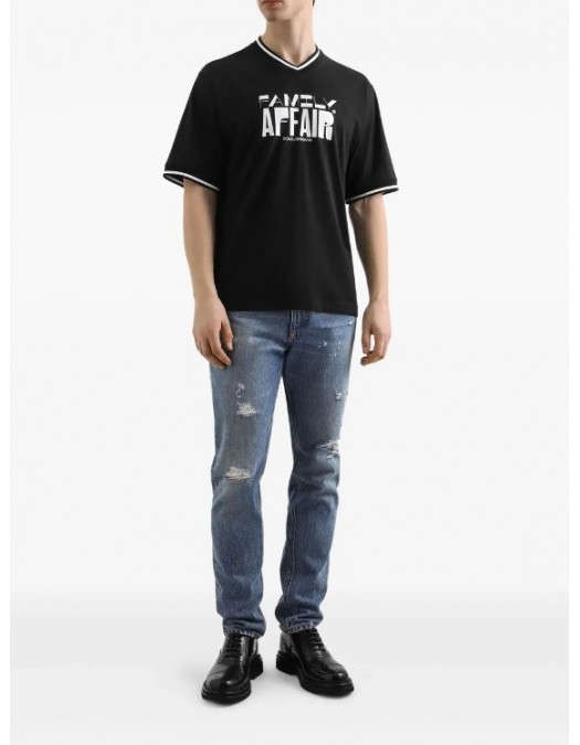 Tricou DOLCE & GABBANA, Black T-shirt - G8SX6TFU7EQN0000