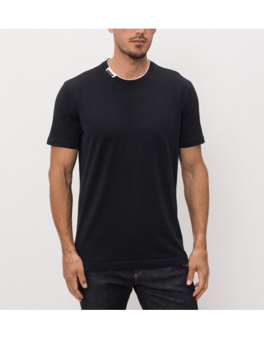 Tricou DOLCE & GABBANA, Cotton t-shirt with contrasting profile - G8TW5TFU7EQB0665