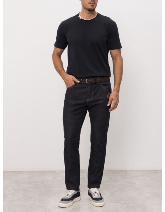 Tricou DOLCE & GABBANA, Cotton t-shirt with contrasting profile - G8TW5TFU7EQB0665