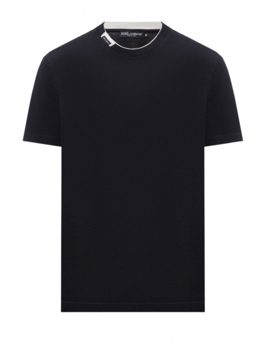 Tricou DOLCE & GABBANA, Cotton t-shirt with contrasting profile - G8TW5TFU7EQB0665