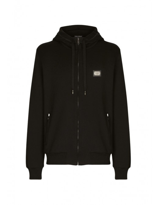 Hanorac DOLCE & GABBANA, hooded zi-up sweatshirt, Negru - G9ABITG7P1CN0000
